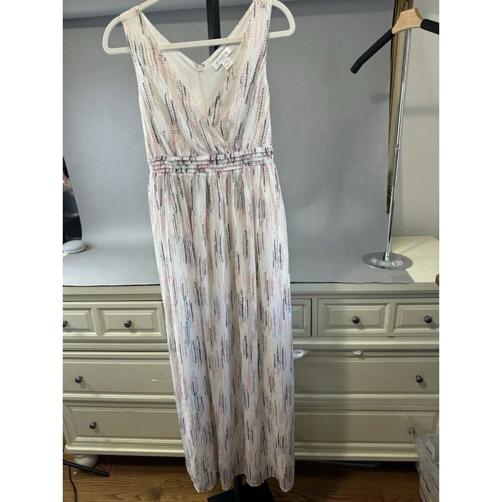 Motherhood Maternity Dress Lined Small Polka Dot Print Sleeveless Maxi Sz Small